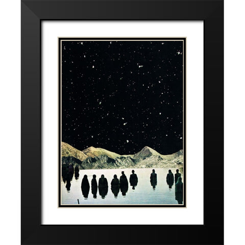 Shadow Black Modern Wood Framed Art Print with Double Matting by Wonder, Howie