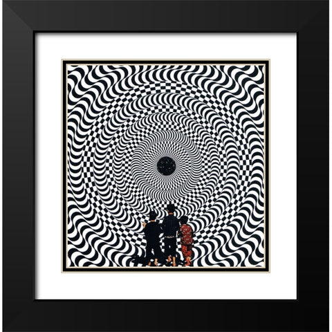 Introspection Black Modern Wood Framed Art Print with Double Matting by Wonder, Howie