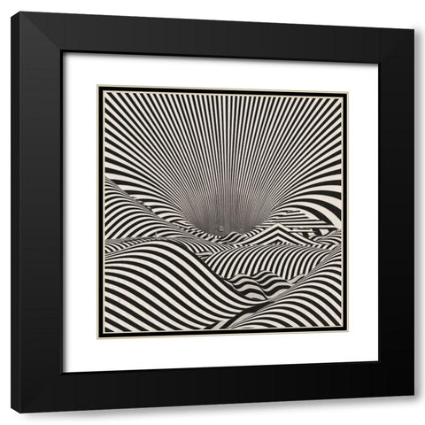 Currents Black Modern Wood Framed Art Print with Double Matting by Wonder, Howie