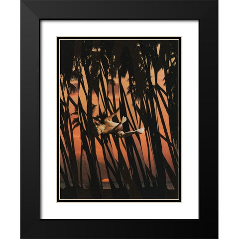 Grip Black Modern Wood Framed Art Print with Double Matting by Wonder, Howie