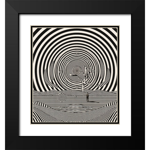 Hallucination Black Modern Wood Framed Art Print with Double Matting by Wonder, Howie