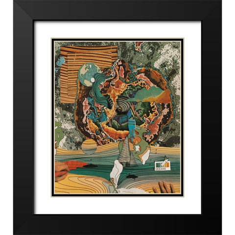 Oceans Black Modern Wood Framed Art Print with Double Matting by Wonder, Howie
