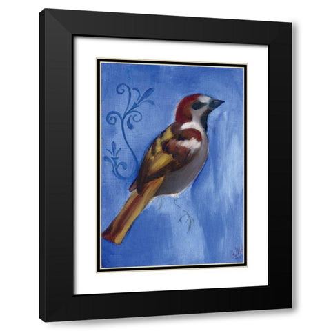 Bird Study XI Black Modern Wood Framed Art Print with Double Matting by Adkin, Arielle