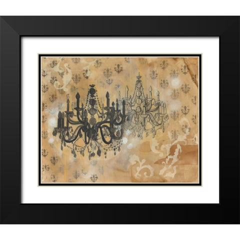 Chandelier Black Modern Wood Framed Art Print with Double Matting by Adkin, Arielle
