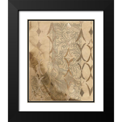 Vintage Patterns Black Modern Wood Framed Art Print with Double Matting by Adkin, Arielle