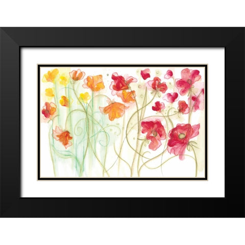 Spring Garden II Black Modern Wood Framed Art Print with Double Matting by Adkin, Arielle