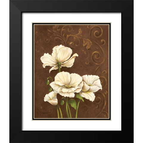 Moonlight Poppies I Black Modern Wood Framed Art Print with Double Matting by Adams, J.