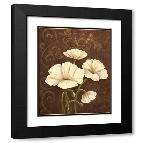 Moonlight Poppies II Black Modern Wood Framed Art Print with Double Matting by Adams, J.