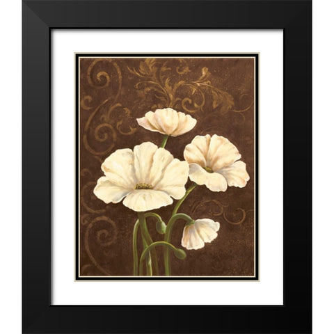 Moonlight Poppies II Black Modern Wood Framed Art Print with Double Matting by Adams, J.