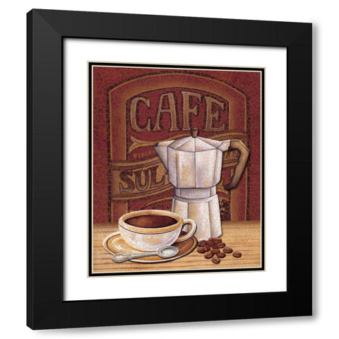 Cafe Mundo I Black Modern Wood Framed Art Print with Double Matting by Audrey, Charlene