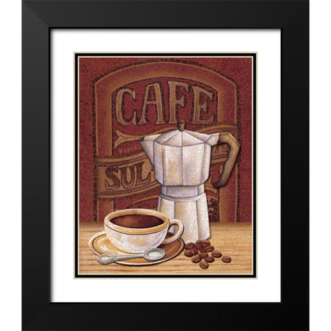 Cafe Mundo I Black Modern Wood Framed Art Print with Double Matting by Audrey, Charlene