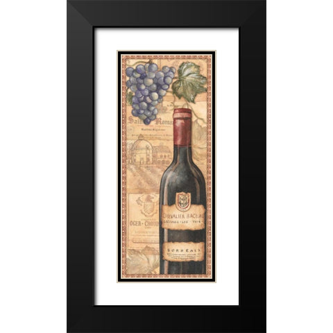 Vineyards - Red Black Modern Wood Framed Art Print with Double Matting by Audrey, Charlene
