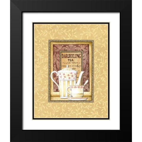 Darjeeling Tea Black Modern Wood Framed Art Print with Double Matting by Audrey, Charlene