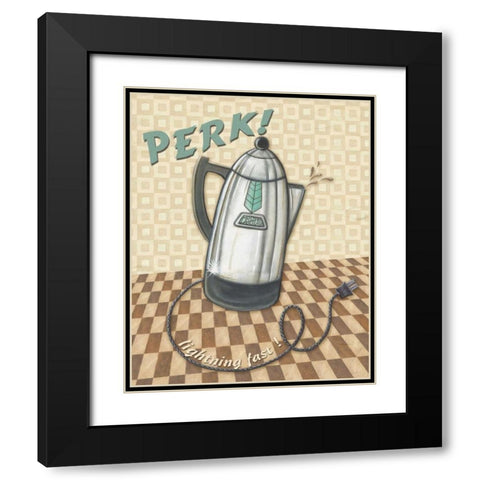 Nifty Fifties - Perk Black Modern Wood Framed Art Print with Double Matting by Audrey, Charlene