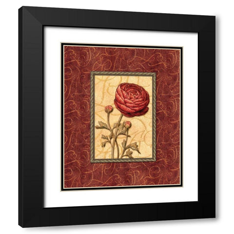 Red Passion I Black Modern Wood Framed Art Print with Double Matting by Audrey, Charlene