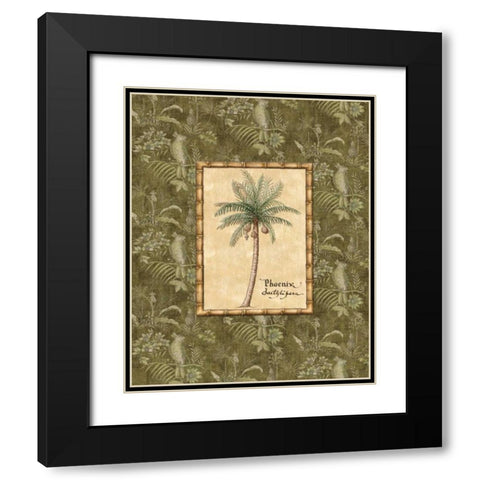 Vintage Palm II Black Modern Wood Framed Art Print with Double Matting by Audrey, Charlene