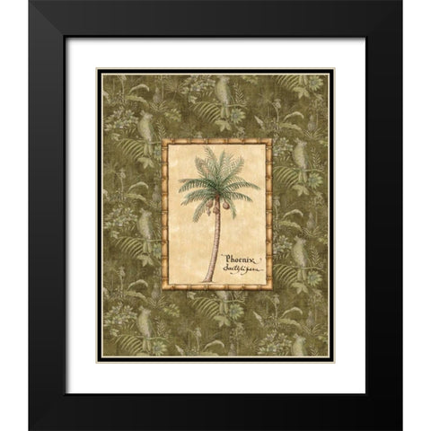 Vintage Palm II Black Modern Wood Framed Art Print with Double Matting by Audrey, Charlene