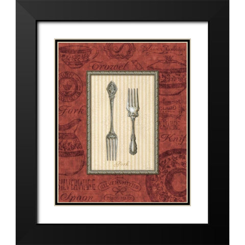 Fork Black Modern Wood Framed Art Print with Double Matting by Audrey, Charlene