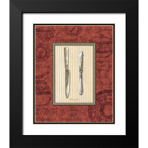 Knife Black Modern Wood Framed Art Print with Double Matting by Audrey, Charlene