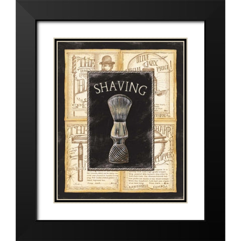 Grooming Shaving Black Modern Wood Framed Art Print with Double Matting by Audrey, Charlene
