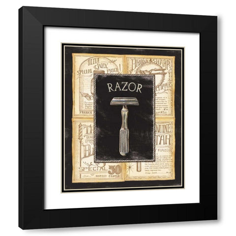 Grooming Razor Black Modern Wood Framed Art Print with Double Matting by Audrey, Charlene