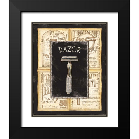 Grooming Razor Black Modern Wood Framed Art Print with Double Matting by Audrey, Charlene