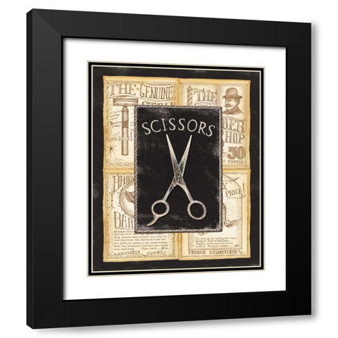 Grooming Scissors Black Modern Wood Framed Art Print with Double Matting by Audrey, Charlene
