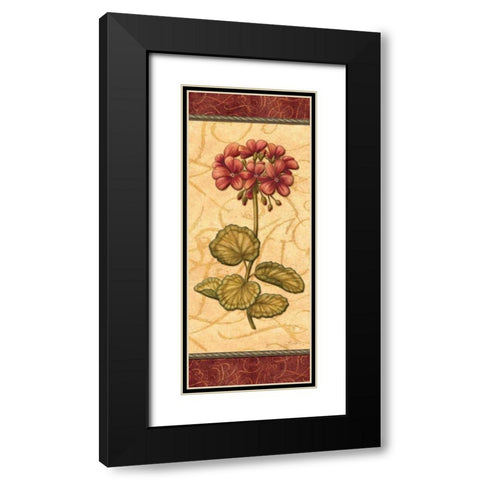 Red Passion Geranium Black Modern Wood Framed Art Print with Double Matting by Audrey, Charlene