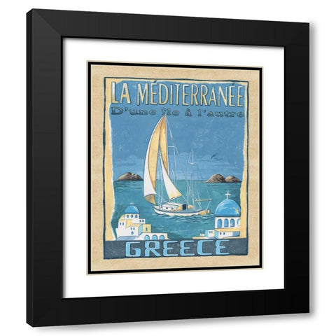 Greece Black Modern Wood Framed Art Print with Double Matting by Audrey, Charlene
