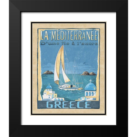 Greece Black Modern Wood Framed Art Print with Double Matting by Audrey, Charlene