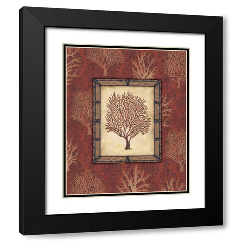 Red Coral I Black Modern Wood Framed Art Print with Double Matting by Audrey, Charlene