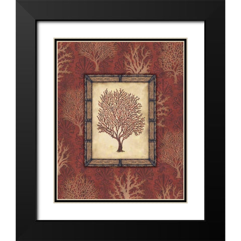 Red Coral I Black Modern Wood Framed Art Print with Double Matting by Audrey, Charlene