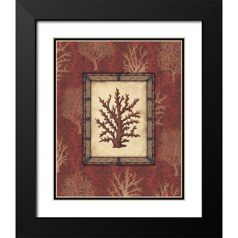 Red Coral II Black Modern Wood Framed Art Print with Double Matting by Audrey, Charlene