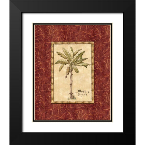 Red Passion Palm II Black Modern Wood Framed Art Print with Double Matting by Audrey, Charlene