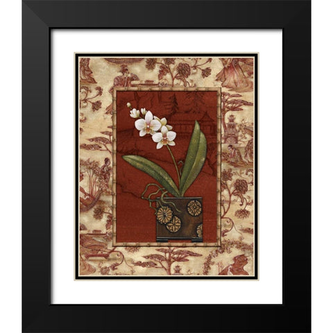 Osaca Floral II Black Modern Wood Framed Art Print with Double Matting by Audrey, Charlene
