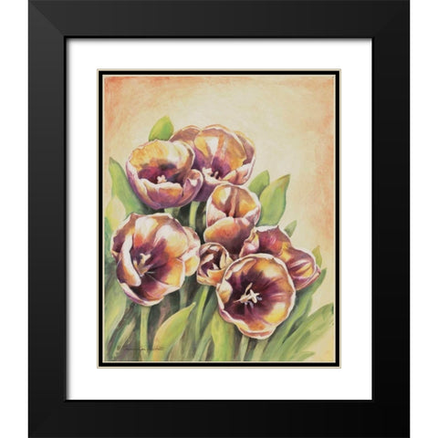 Purple Tulips I Black Modern Wood Framed Art Print with Double Matting by Babbitt, Gwendolyn