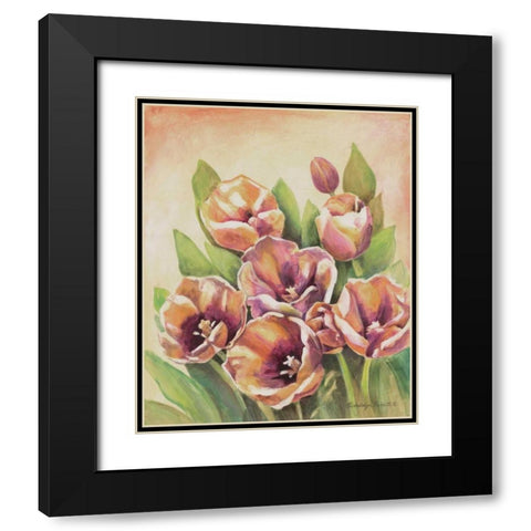 Purple Tulips II Black Modern Wood Framed Art Print with Double Matting by Babbitt, Gwendolyn