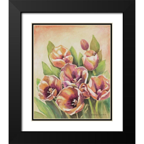 Purple Tulips II Black Modern Wood Framed Art Print with Double Matting by Babbitt, Gwendolyn