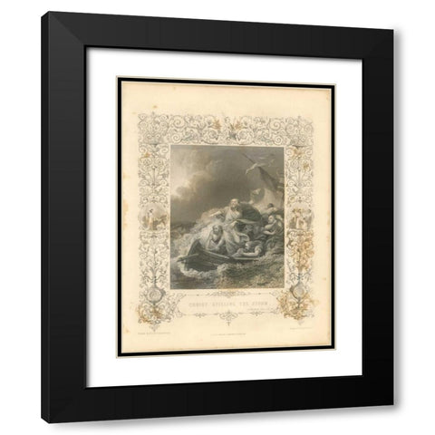 Faith Engraving II Black Modern Wood Framed Art Print with Double Matting by Babbitt, Gwendolyn