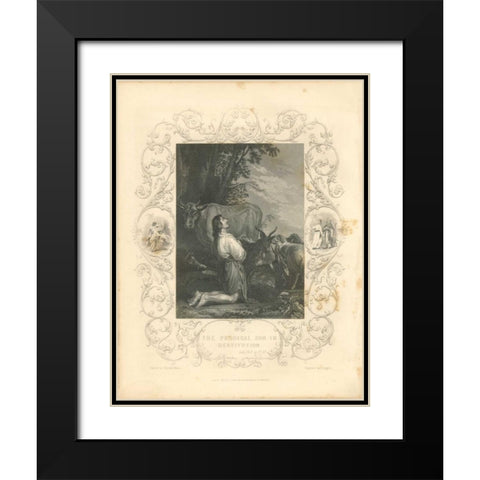 Faith Engraving III Black Modern Wood Framed Art Print with Double Matting by Babbitt, Gwendolyn