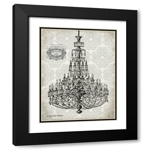 Vintage Chandelier I Black Modern Wood Framed Art Print with Double Matting by Babbitt, Gwendolyn