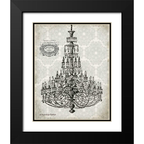 Vintage Chandelier I Black Modern Wood Framed Art Print with Double Matting by Babbitt, Gwendolyn