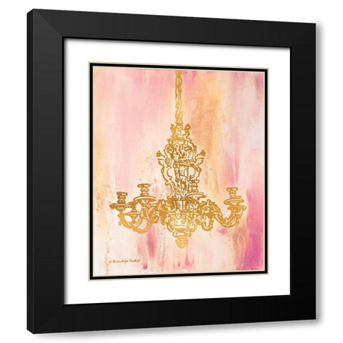 Pink and Gold I Black Modern Wood Framed Art Print with Double Matting by Babbitt, Gwendolyn