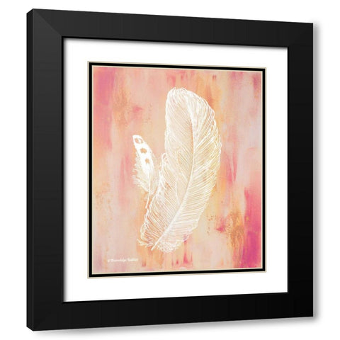 Whimsical Feathers I Black Modern Wood Framed Art Print with Double Matting by Babbitt, Gwendolyn