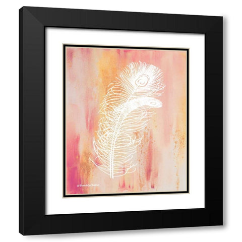 Whimsical Feathers II Black Modern Wood Framed Art Print with Double Matting by Babbitt, Gwendolyn
