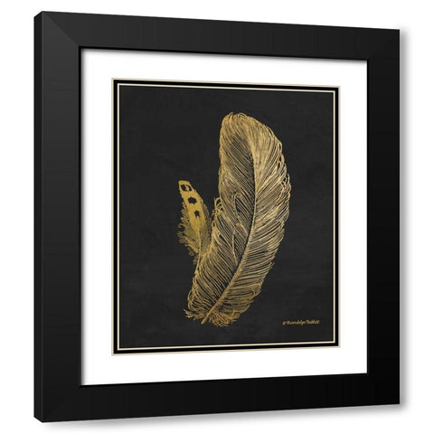 Feather on Black I Black Modern Wood Framed Art Print with Double Matting by Babbitt, Gwendolyn