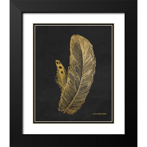 Feather on Black I Black Modern Wood Framed Art Print with Double Matting by Babbitt, Gwendolyn