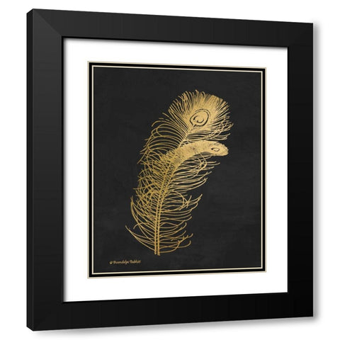 Feather on Black II Black Modern Wood Framed Art Print with Double Matting by Babbitt, Gwendolyn