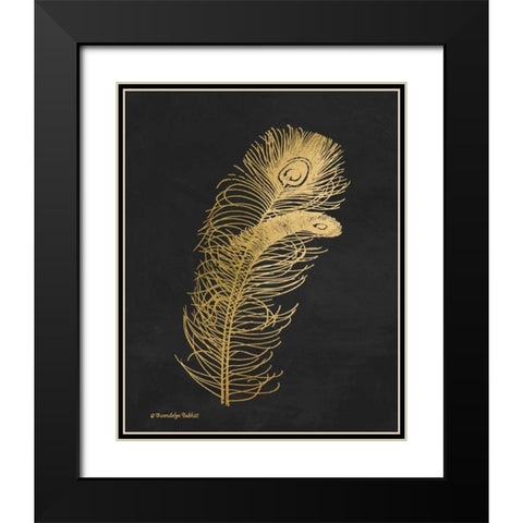 Feather on Black II Black Modern Wood Framed Art Print with Double Matting by Babbitt, Gwendolyn