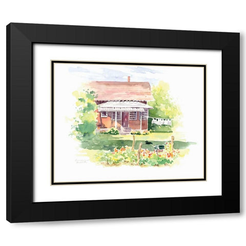 Ridgefield Cottage Black Modern Wood Framed Art Print with Double Matting by Babbitt, Gwendolyn